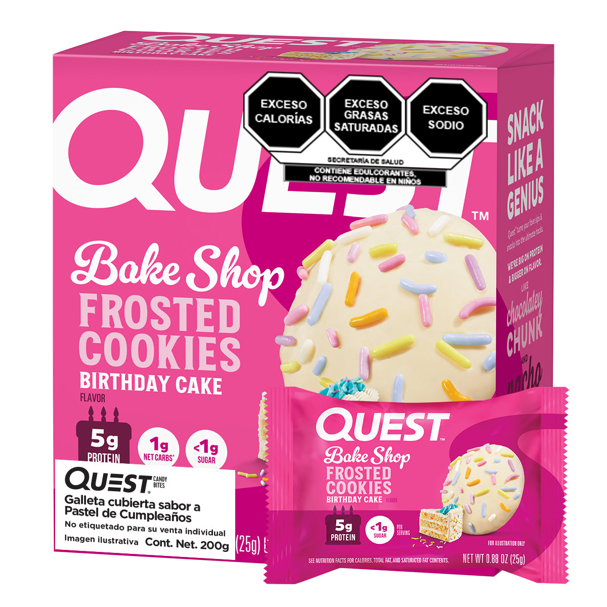 2 Pack Quest Galleta Cubierta sabor a Pastel de Cumpleaños