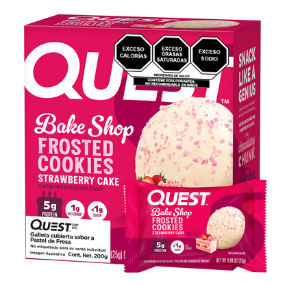 2 Pack Quest Galleta Cubierta sabor a Pastel de Fresa