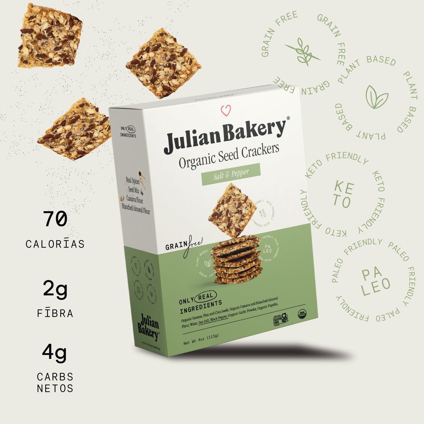 Julian Bakery Crackers Sal y Pimienta