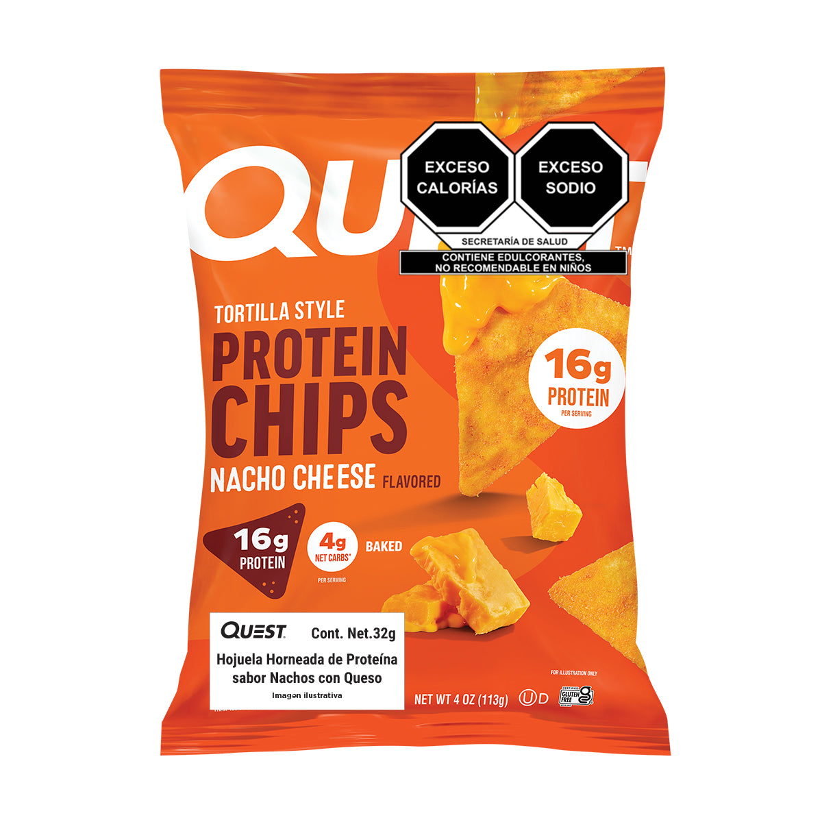 Quest Chips horneadas de proteína sabor Nachos con Queso