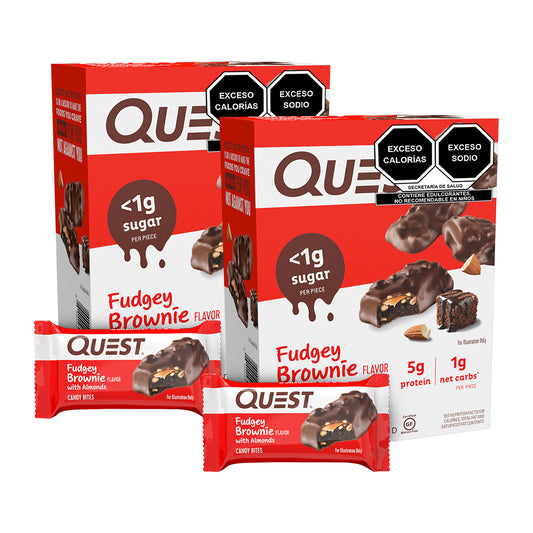 2 Pack Quest Bocadito de Brownie cubierto de chocolate