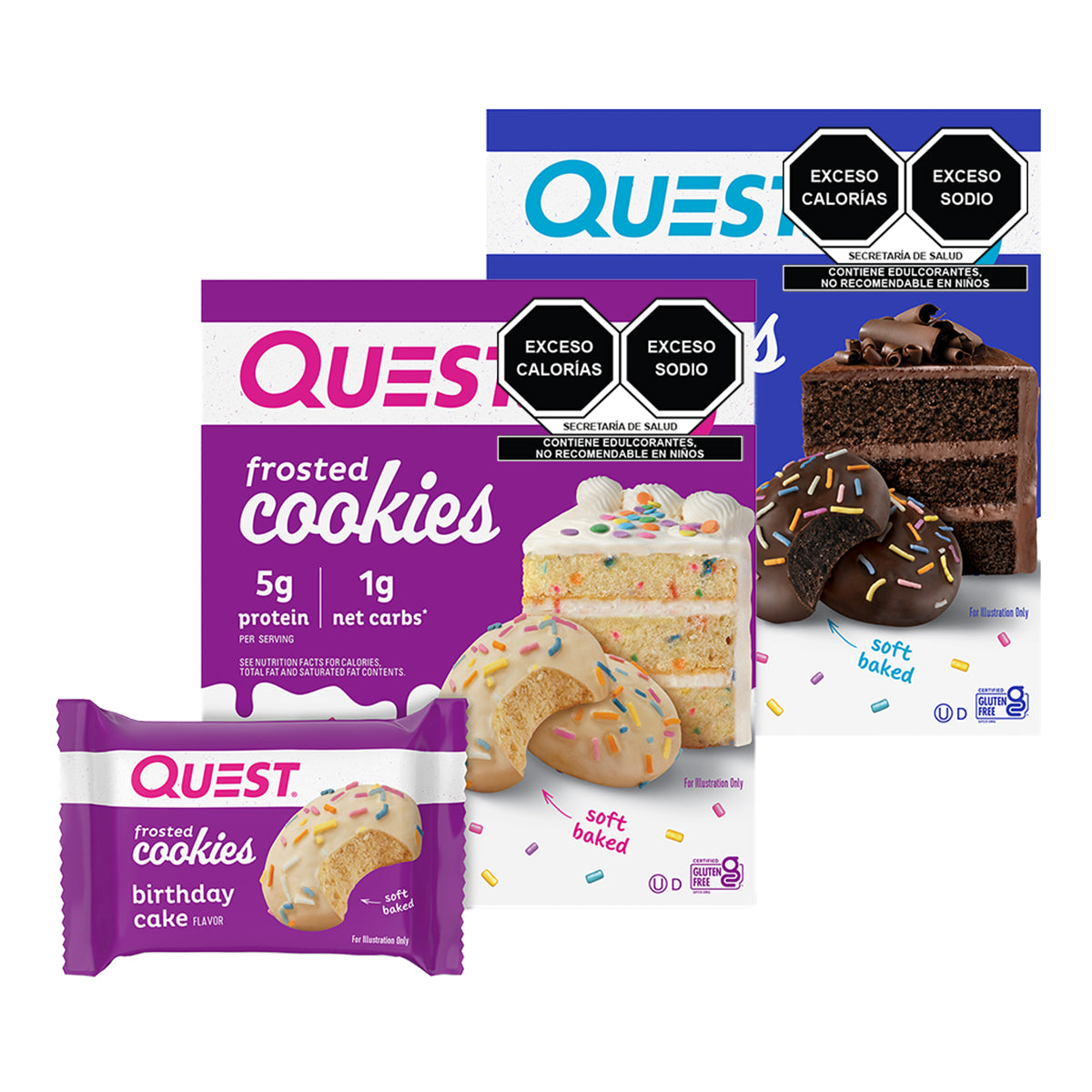 2 Pack Quest Galleta Cubierta sabor a Pastel de Cumpleaños