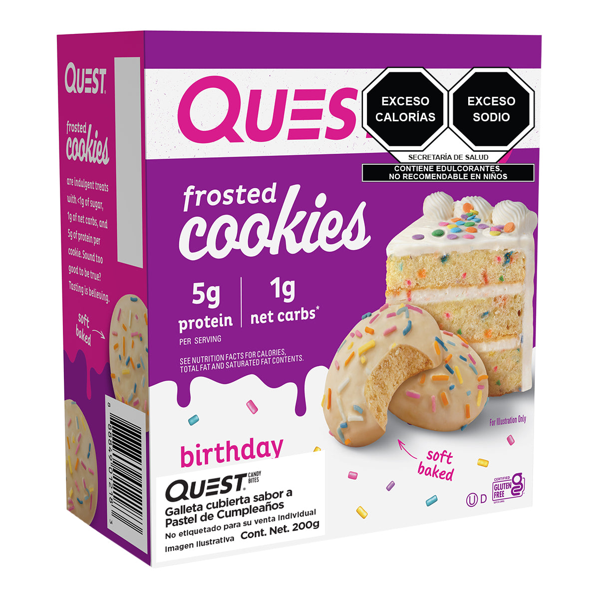 2 Pack Quest Galleta Cubierta sabor a Pastel de Cumpleaños