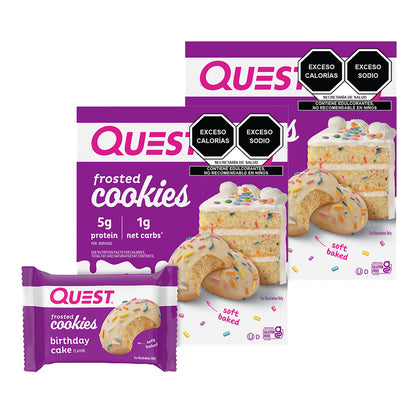 2 Pack Quest Galleta Cubierta sabor a Pastel de Cumpleaños