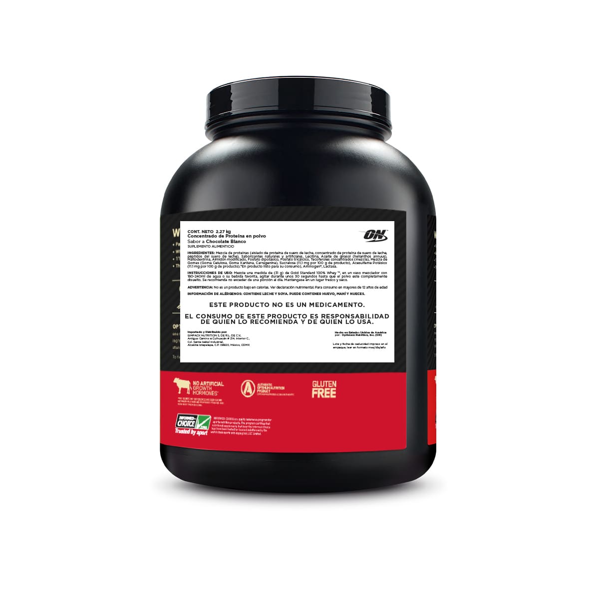 ON Gold Standard 100% Whey Sabor Chocolate blanco 5LB