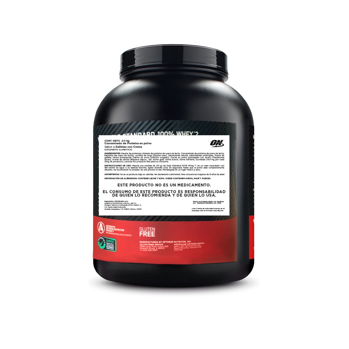 ON Gold Standard 100% Whey Sabor Galletas con Crema 4.65LB