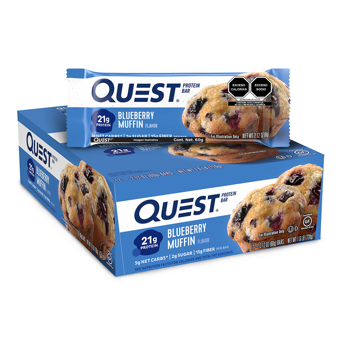 Quest Barra sabor a Mufín de Mora Azul