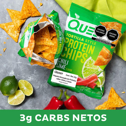 Quest Chips horneadas de proteína sabor Chile y Limón