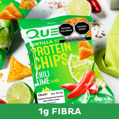 Quest Chips horneadas de proteína sabor Chile y Limón
