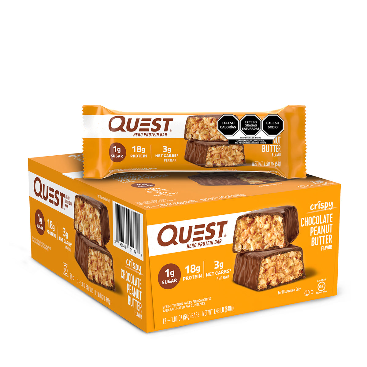 Quest Hero Barra sabor a chocolate con Crema de Cacahuate