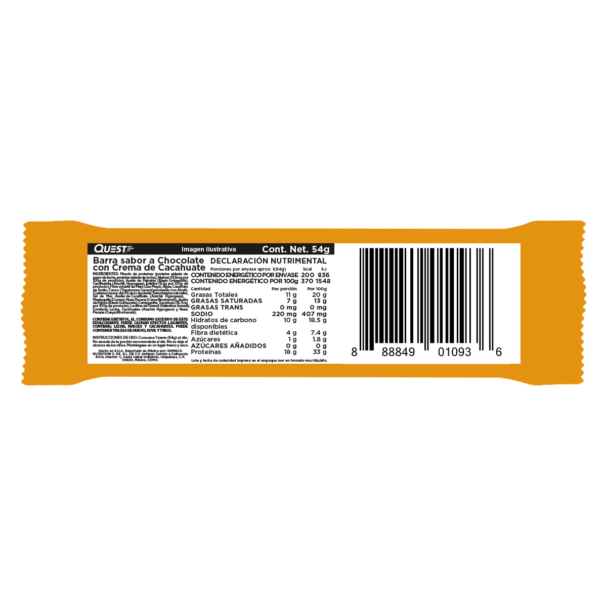 Quest Hero Barra sabor a Chocolate con Crema de Cacahuate