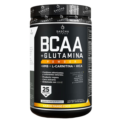 Sascha Fitness Concentrado en polvo a base de BCAA Mango Coco