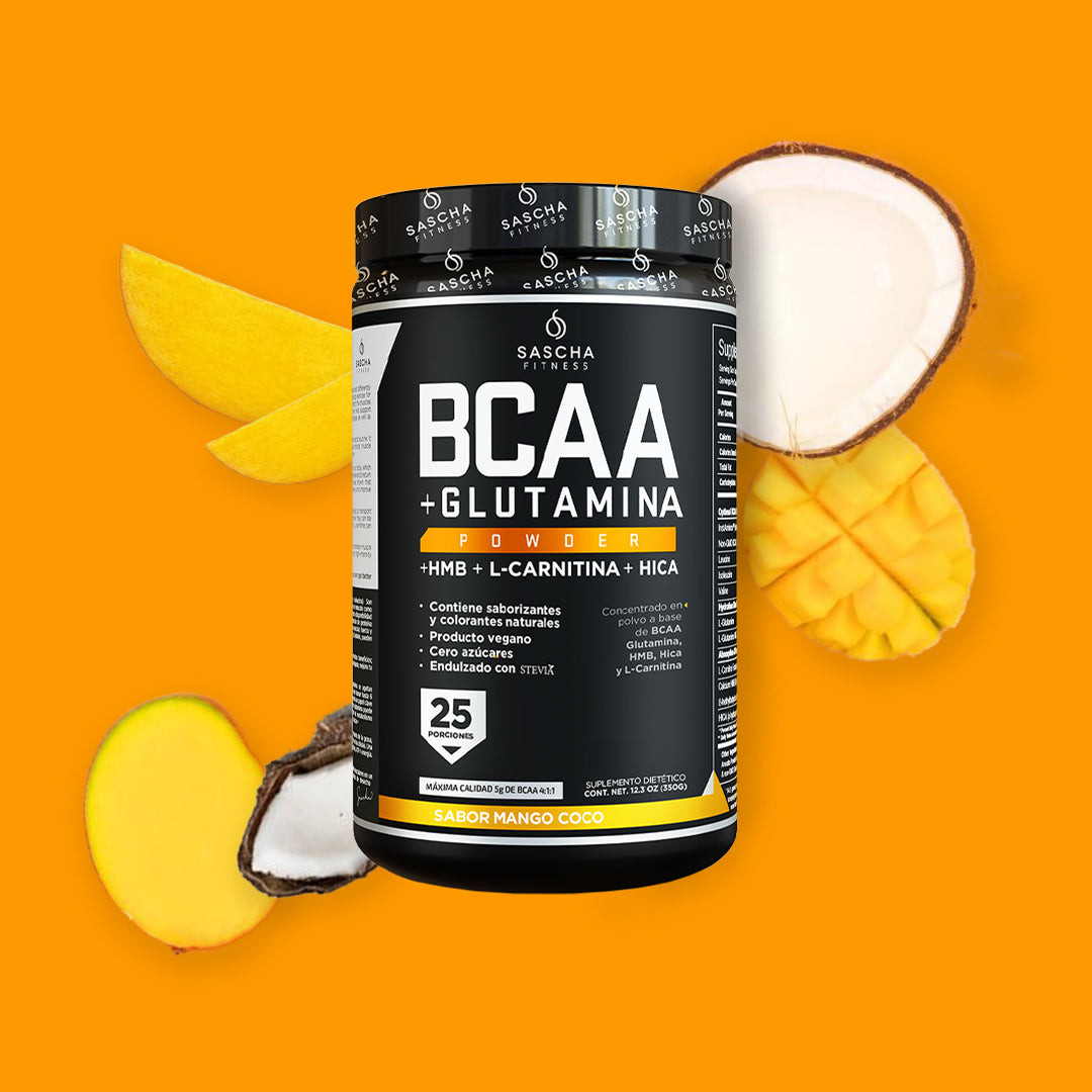 Sascha Fitness Concentrado en polvo a base de BCAA Mango Coco