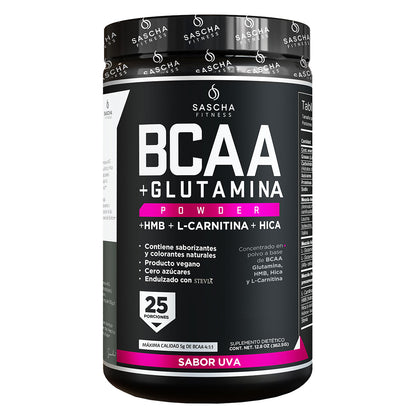 Sascha Fitness Concentrado en polvo a base de BCAA Uva