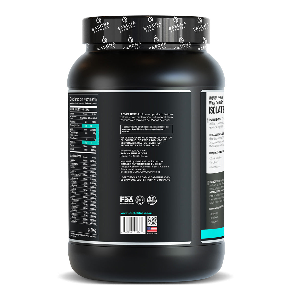 Sascha Fitness Polvo de Proteína Sabor Cookies & Cream