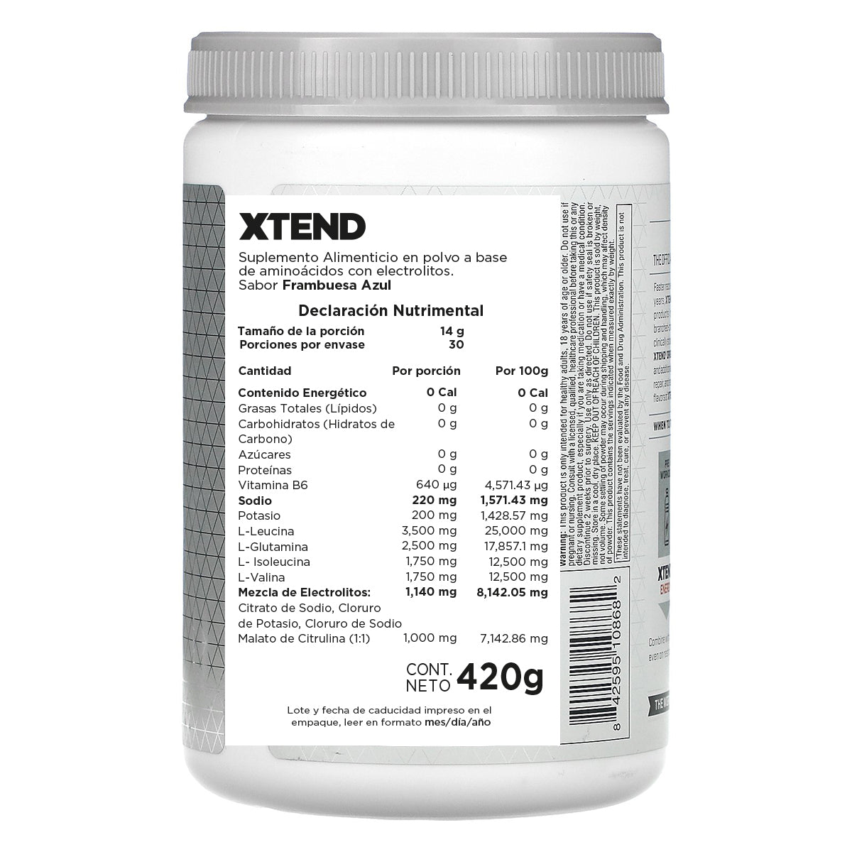 XTEND BCAA Sabor Frambuesa Azul 2