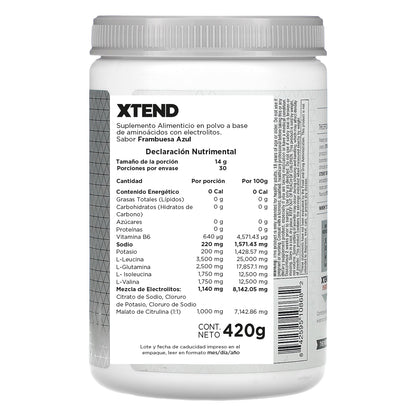 XTEND BCAA Sabor Frambuesa Azul 2